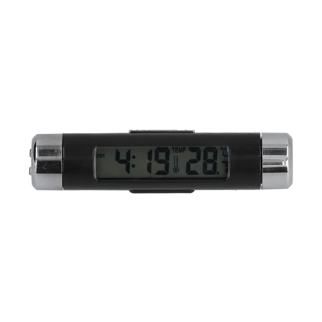 K01 Car Thermometer Battery Powered Multifunctional Luminous LCD Car Dashboard Clock
