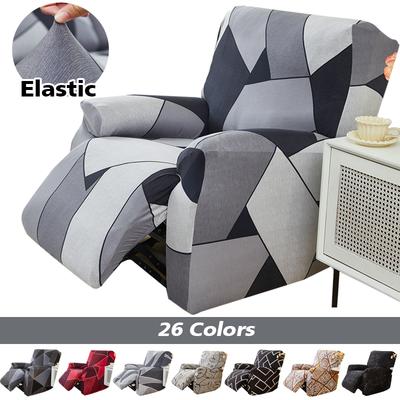 Recliner Chair Cover 4-Pieces, Stretch Sofa Slipcover 1 Seater Sofa Covers for Living Room Furniture Covers with Elastic Bottom