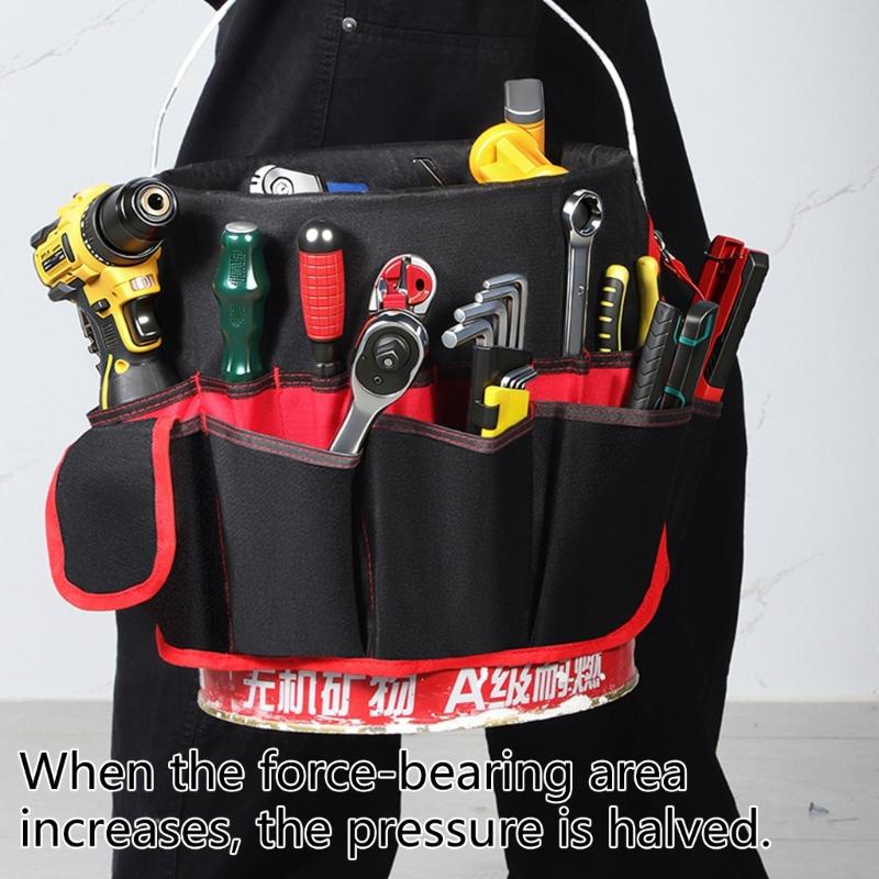 Heavy Duty Tool Bag Pouch With Multiple Pockets For Easy Organization And Large Capacity Storage Of Hardware Accessories