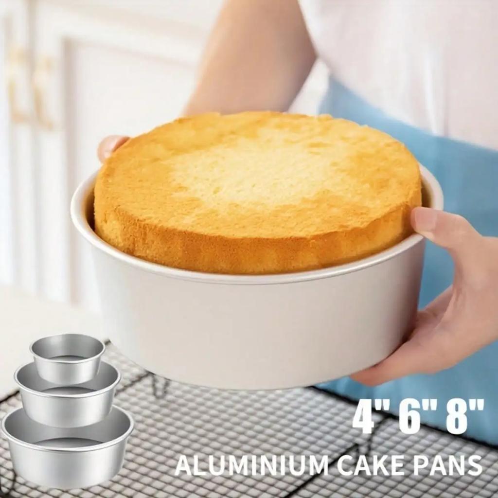 4/6/8 Inch Birthday Cake Mold, Aluminum Alloy Active Bottom Cake Mold, Home Baking Tray Mold, Baking Utensils Cake Tools