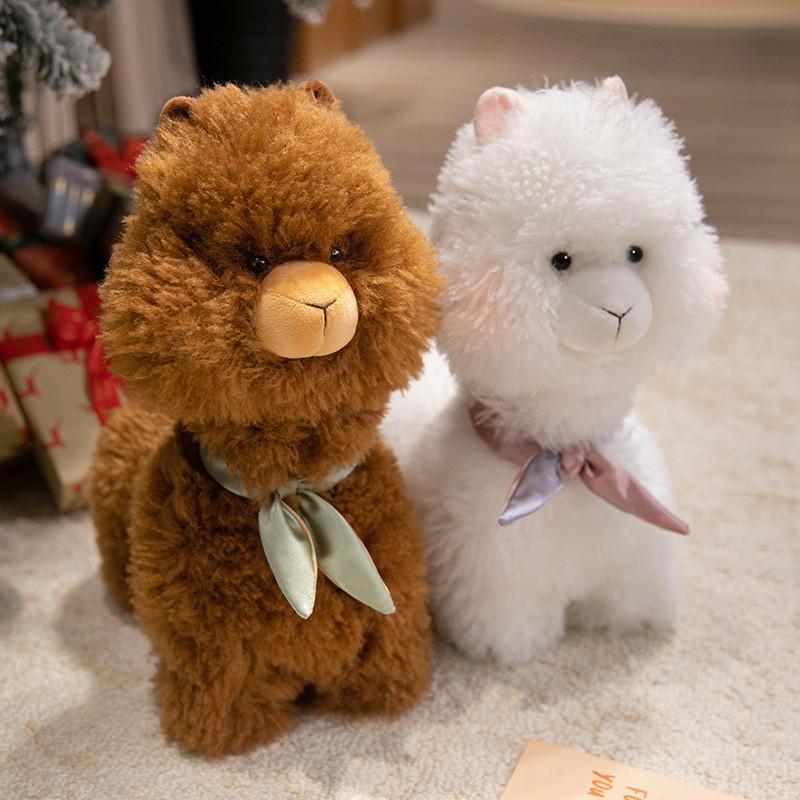 Toy Animal Alpaca With Pp Cotton Filling Soft Short Fur For Girls Birthday Gift