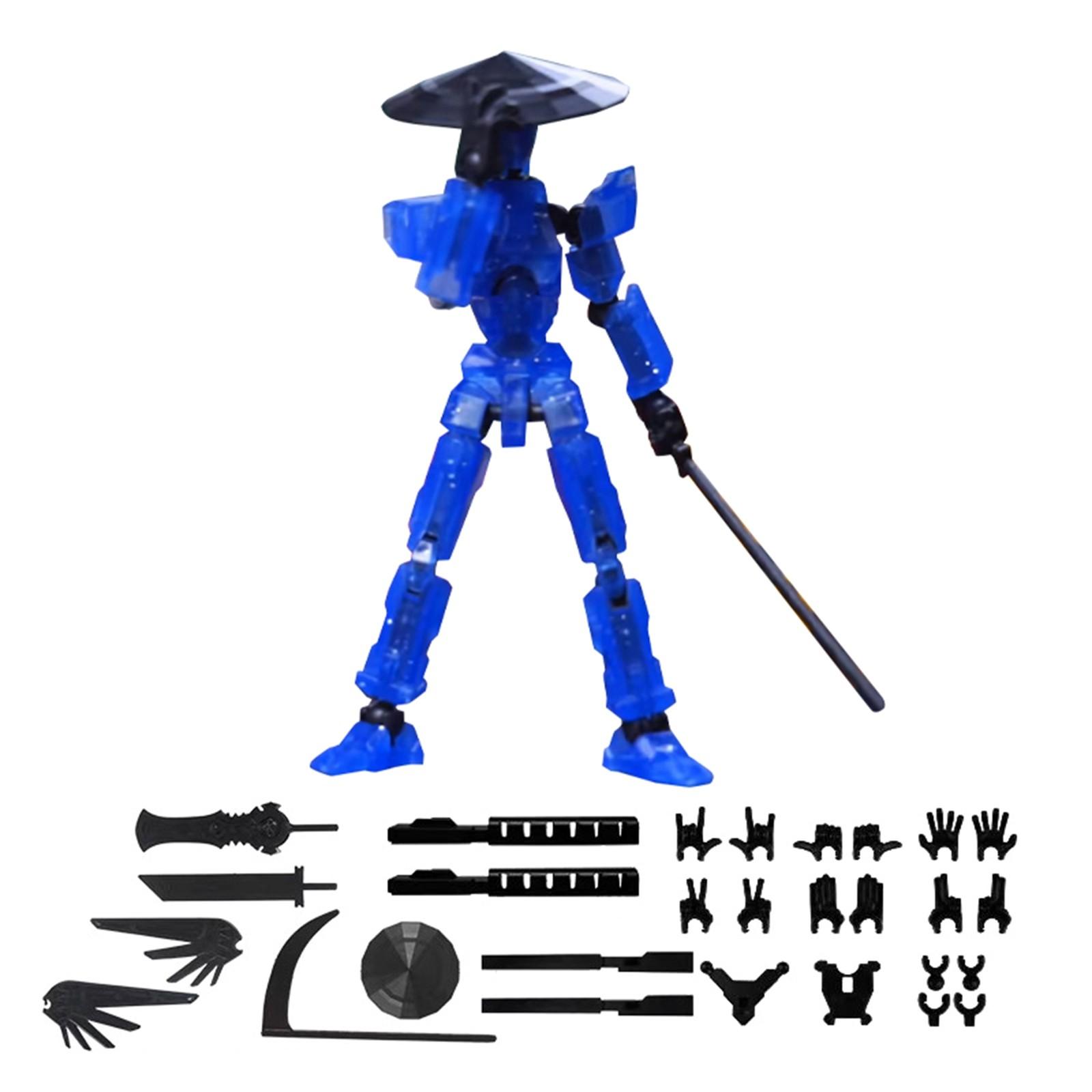 

Совместная подвижная 3D-печатная кукла-игрушка, креативное декомпрессионное настольное украшение One Size синий