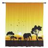 Africká západ slunce krajina zvíře slon silueta průsvitné závěsy do obývacího pokoje okenní závěsy kuchyňské tylové záclony