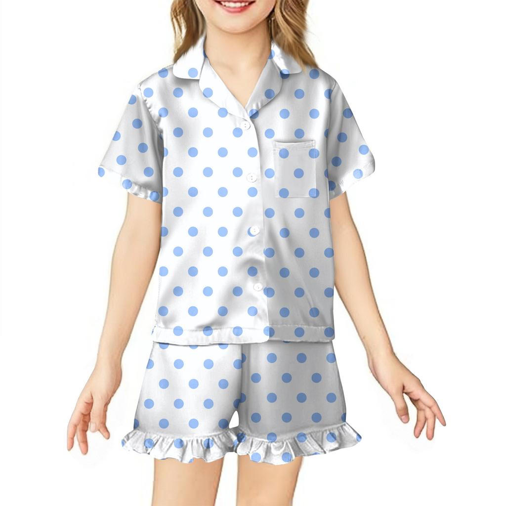 Children's Home Clothes Pajamas Set Short-sleeved Top Shorts Two-piece Set Outer Wear Play Cardigan Clothes