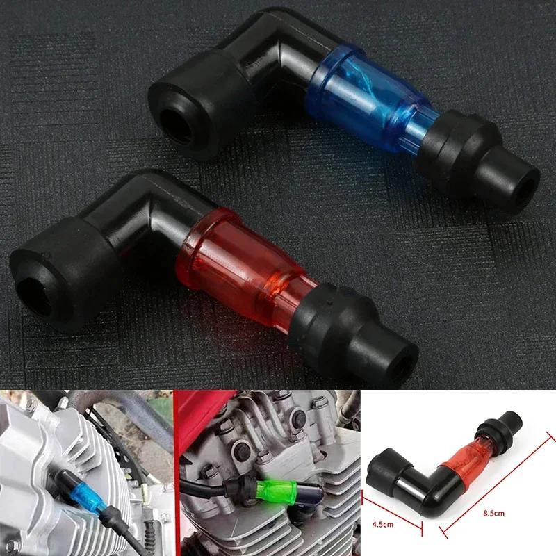 90 Degree Flashing Spark Plug Cap Flash Spark Plug Resistor for Motocross Motorcycle Flash Spark Plug Boot Caps Cover for Most