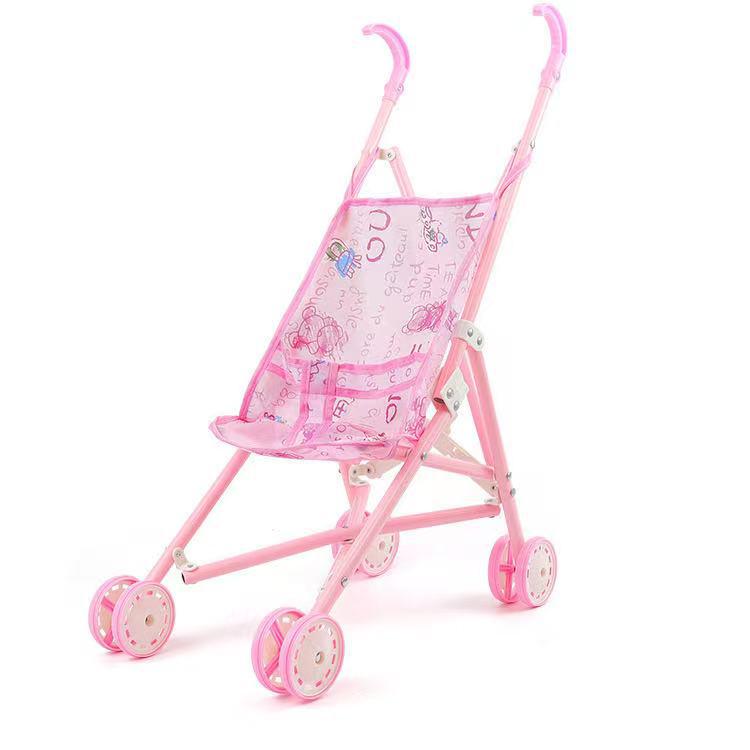 Kids' Pretend Play Folding Stroller and Baby Walker for Girls