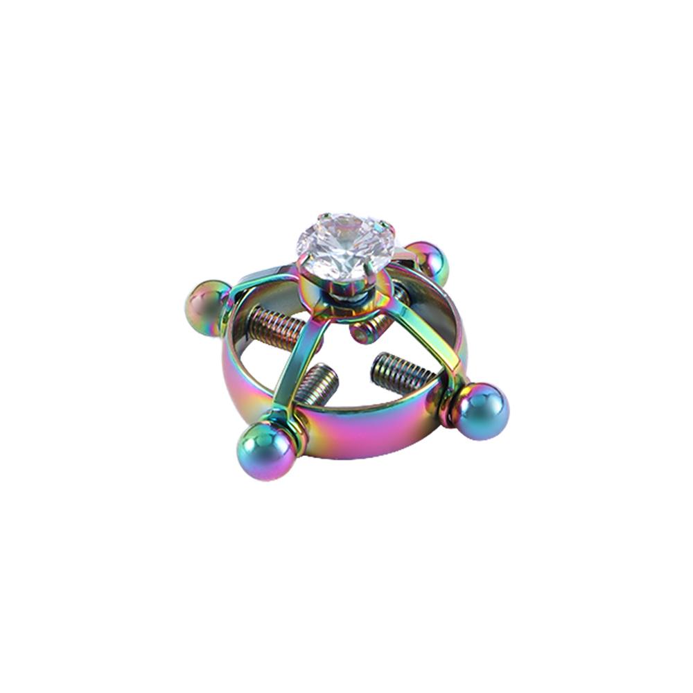 1PC Round Non Piercing Nipple Ring Stainless Steel Inlaid Zircon Fake Nipple Shield Piercing Jewelry Screw Nipple Clamps