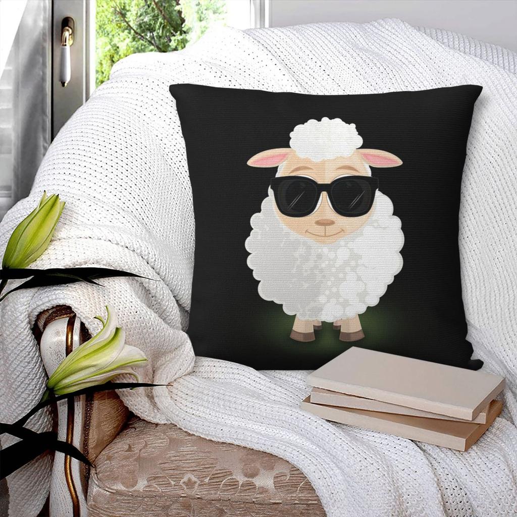 Cool Sheep Square Pillowcase Pillow Cover Polyester Cushion Decor Comfort Throw Pillow for Home Living Room