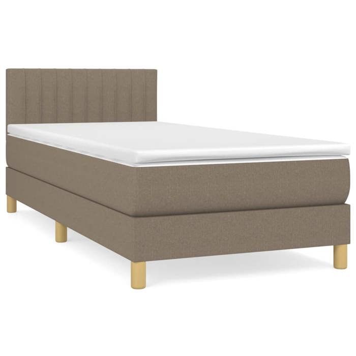 Maison Exclusive - Sommier à lattes de lit avec matelas Taupe 100x200 cm Tissu
