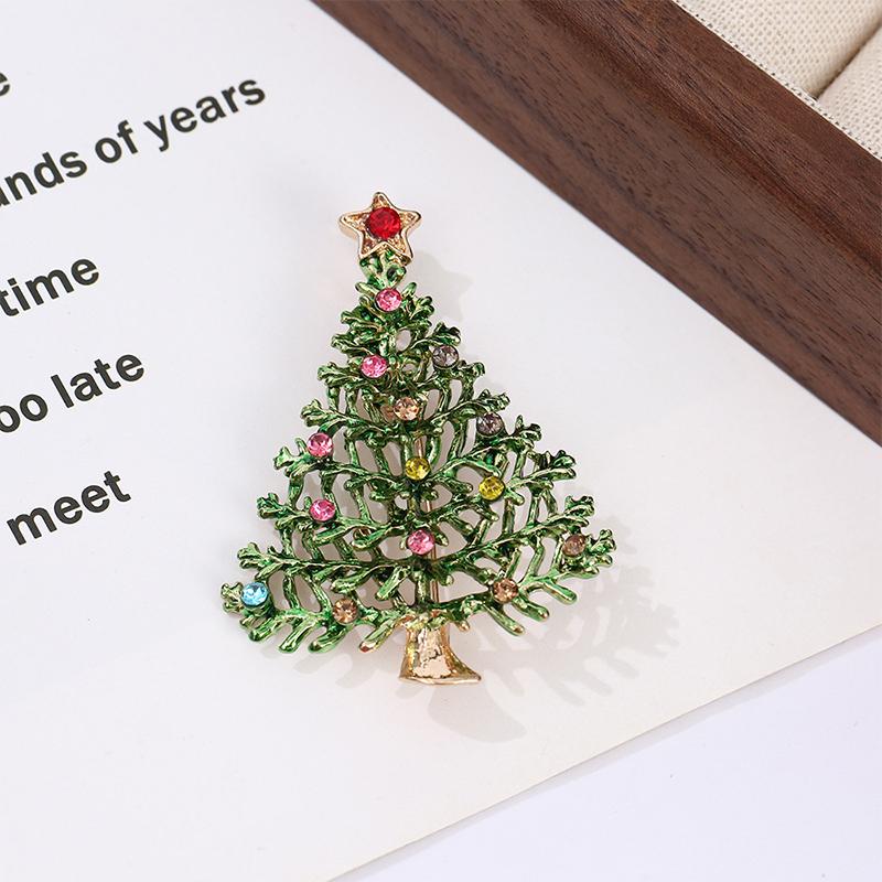 Christmas Tree Brooches For Women Unisex Plant Pins Multi-Color Available Holiday Party Accessories Gifts