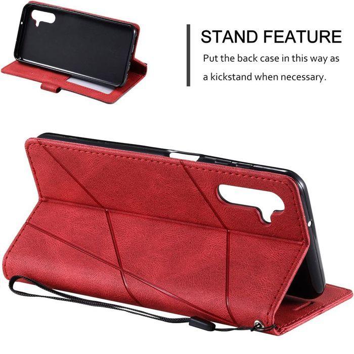 Coque de Protection - BOOLING - Samsung Galaxy A17 4G/5G - Antichoc Effet Cuir Rouge - 2 Vitres