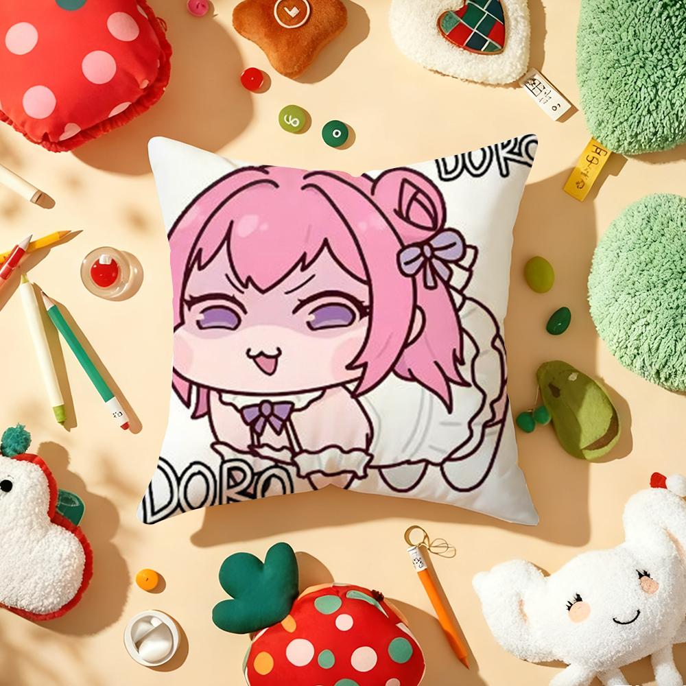 Nikke Doro Doll Victory Goddess Pink Dog Pillow Case Plush Fabric Soft Double-Sided Printed Sofa Warm Home Gift Cushion Cover