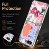 Polka Dot Cherry Print Case For Samsung Z Flip 8 7 6 5 Luxury Plating Leather Skin Folding Phone Cover For Galaxy Z Flip8 Flip7 Flip6