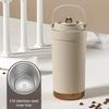 Stainless Steel Coffee Mug Double Wall Insulated Mug 500ml Large Capacity Ceramic Vacuum Flasks Reusable Home Drinkware with Straw