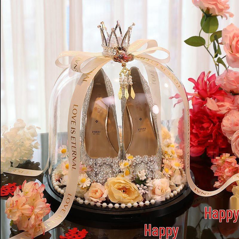 Kristall-Schuhbox-Set zur Hochzeit mit Schloss & Foto-Requisiten – Perfekt für Brautspiele & Geschenke
