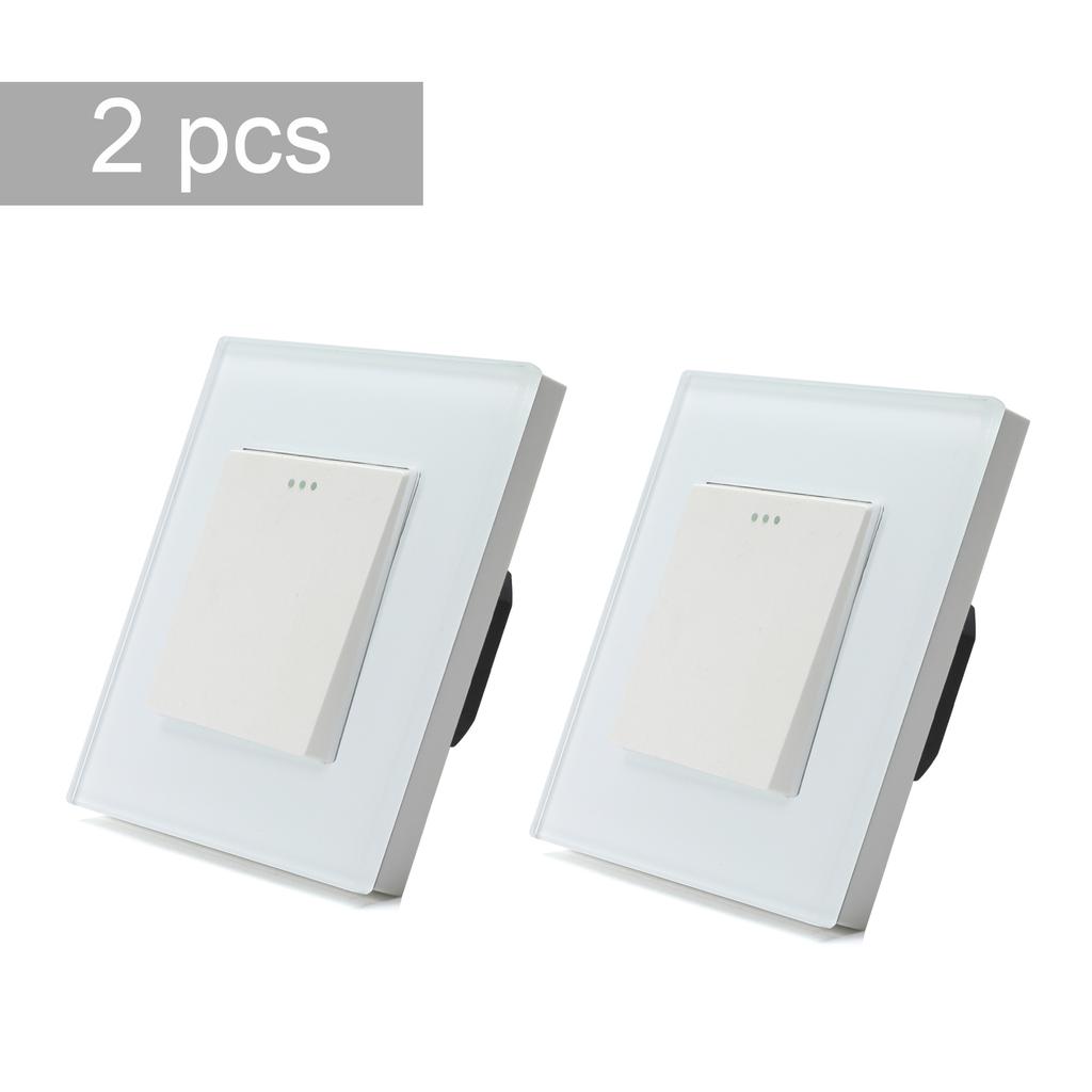 BSEED 1/2/3Gang Wall Switches 2Way Mechanical Light Switch On Off For Stairs Halls Glass Wall Rocker Switch EU Standard 2Pack
