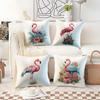 Tropical Flamingo Pattern Digital Printing Pillow Cover Short Plush Suitable Living Rooms Bedrooms Sofas Throw Cushion Cover
