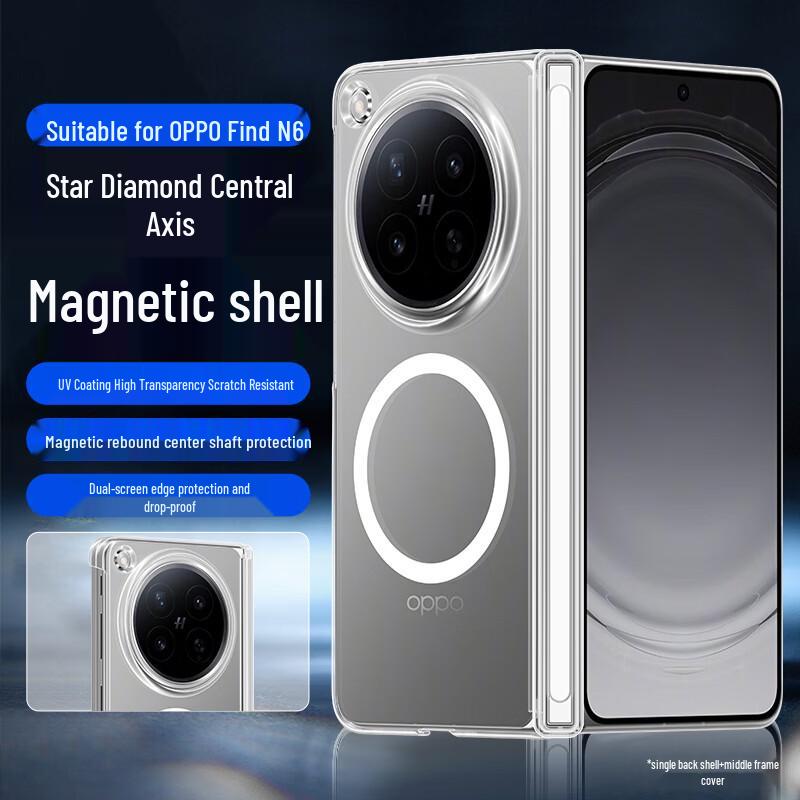 OPPO Find N6 Transparent Magnetic Hinge Case