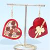 Stylish Heart Shaped Gift Box Earrings Trendy Ear Studs Chocolate Bowknot Ear Rings Fashionable Valentine's Day Jewelry