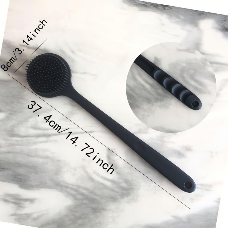 Silicone Bath Brush With Long Handle Double-Sided Extended Easy To Clean & Rinse Exfoliating Massage Brush Bathroom Accessories
