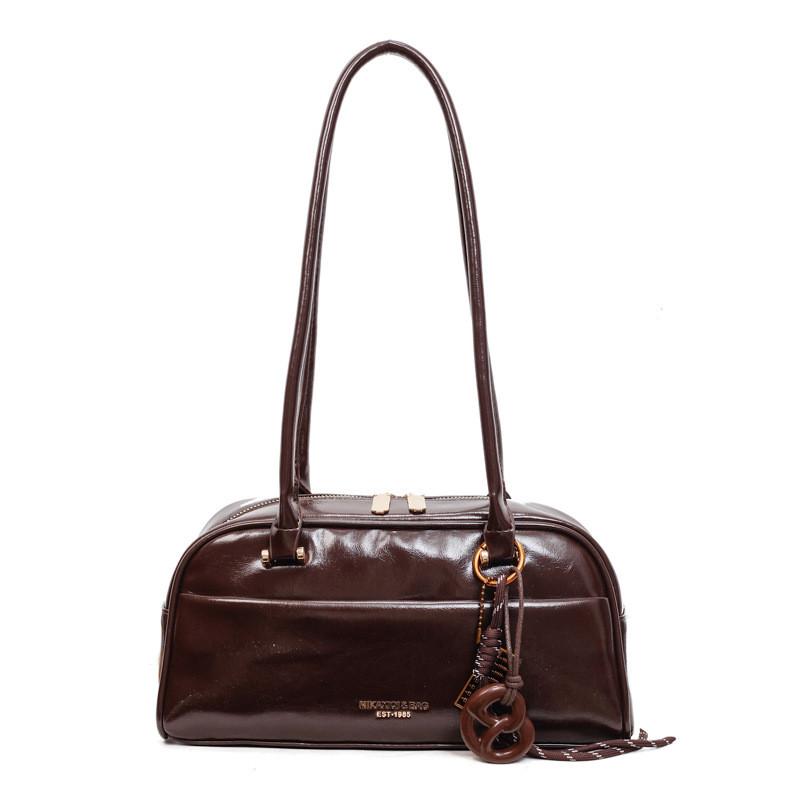 Urban Minimalist Pu Shoulder Bag With Zipper Closure For Daily Use
