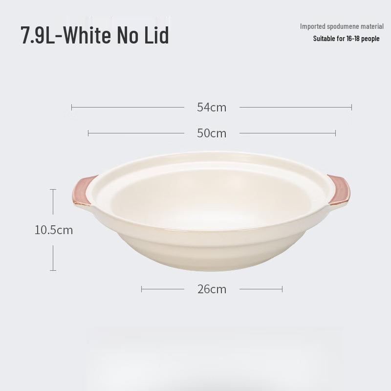 

LIEI Commercial Ceramic Shallow Casserole Pot