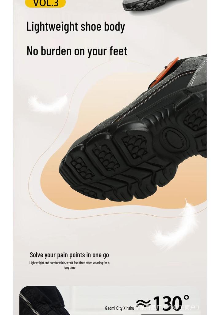 Men's Steel Toe Safety Shoes - Breathable, Wear-Resistant, Anti-Slip, Soft Sole for Comfort & Long Standing, Anti-Smash, Anti-Puncture.