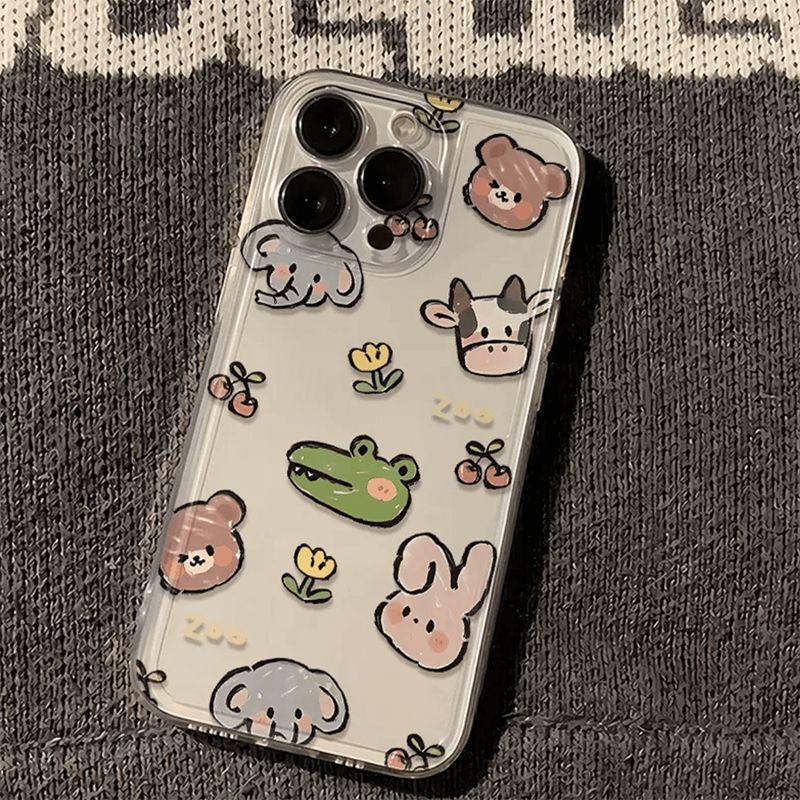 Cartoon Animal Avatar iPhone17Promax Mobile Phone Case, Cute and Suitable for Apple 16promax Space Case.