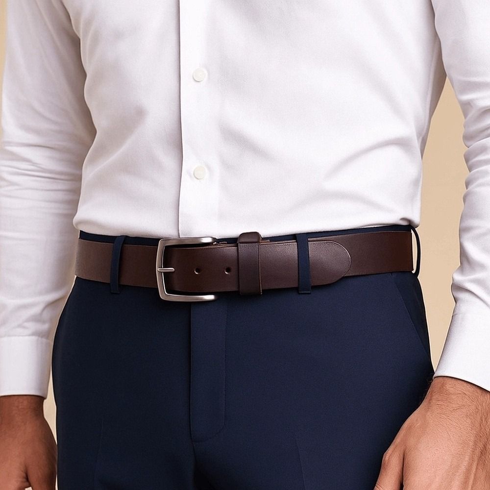 Texture Genuine Leather Belt Retro Jeans Waistband Classic Men Wide Belt  Party
