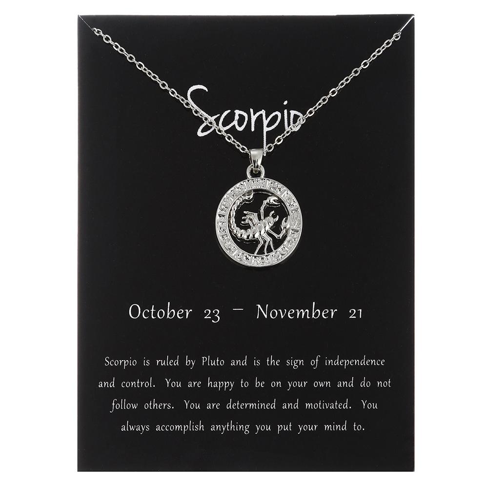 24 Tipuri de Bijuterii Aur Roz Zodiacul Cele Douăsprezece Pandantiv Colier Circular Tridimensional