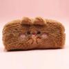 Plush Pencil Case for Girls Large Capacity Cute Bear Pen Bag for Students Fluffy Furry Stationery Pouch for School