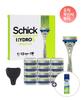 Schick Hydro 5 Sensitive Klingen 13er Pack + Rasierer + 1 Abdeckung + 1 Sensitive Limetten-Rasierschaum 220ml Gratis
