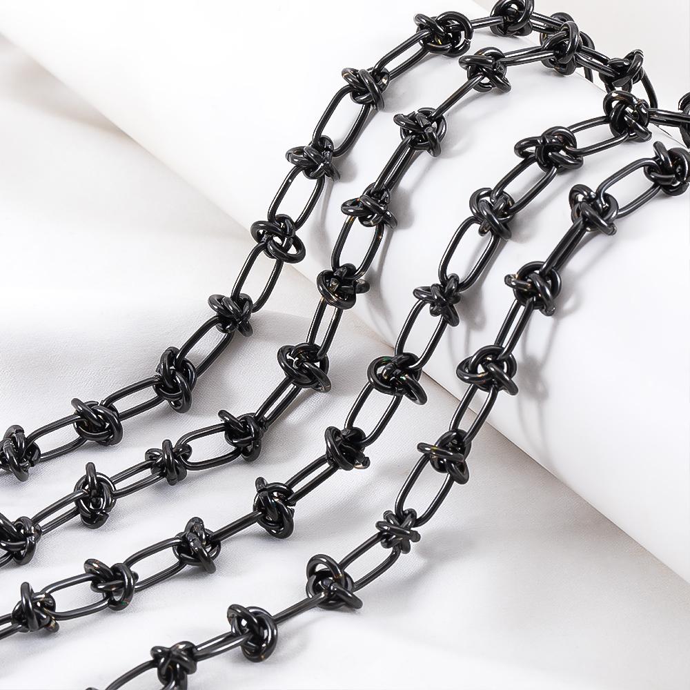 1M Stainless Steel Chunky Knot Chains DIY Hip Hop Chokers Men Necklaces Bracelets Findings Jewelry Making Accessories Supplies