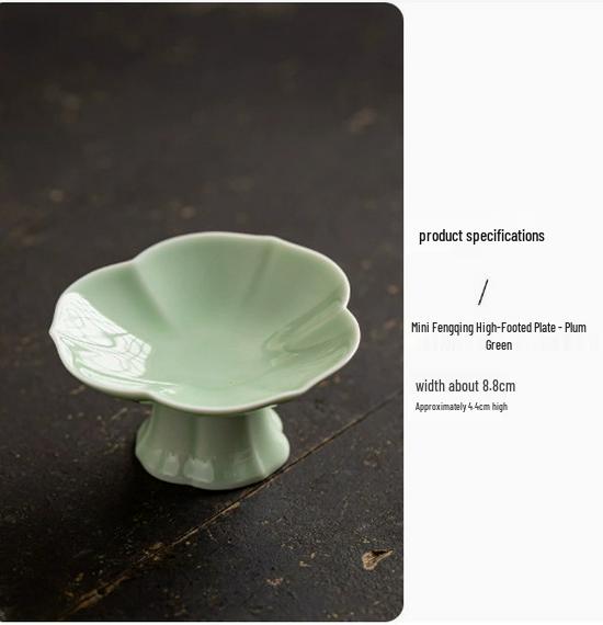 Chinese Style Ceramic Dessert Plate - Exquisite Small Tray for Mooncakes and Snacks, 2025 New Design