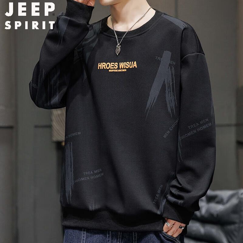

JEEP SPIRIT Men s Loose Round Neck Long Sleeve Sweatshirt 4XL