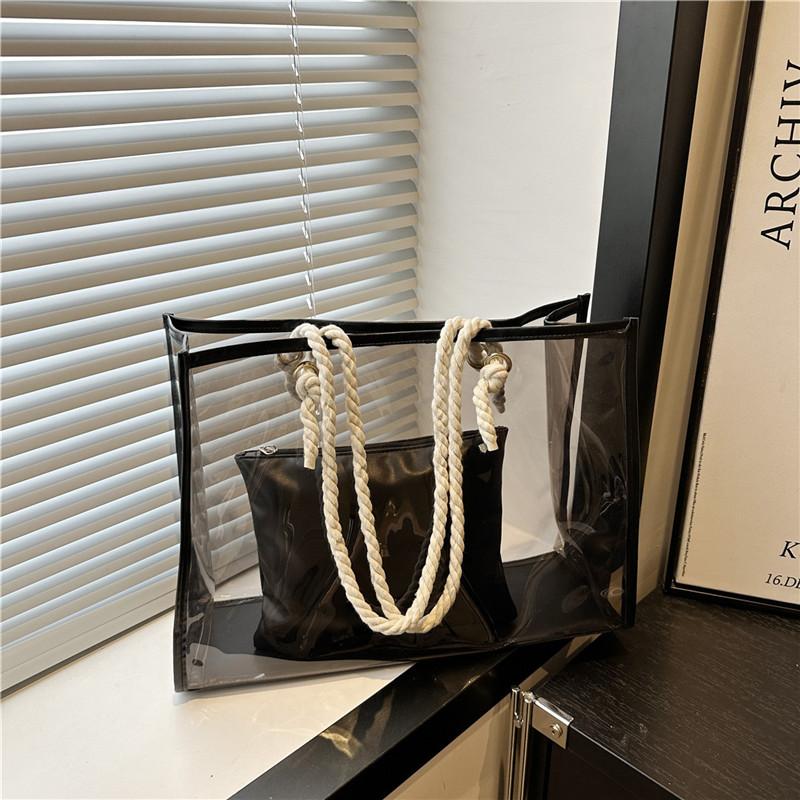 Summer popular transparent large-capacity storage bag, new portable shoulder underarm bag, fashionable and casual design