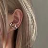 Irregular Liquid Hollow Metal Copper Color Stud Earring for Women Simple Temperament Personality Zircon Girl Gift
