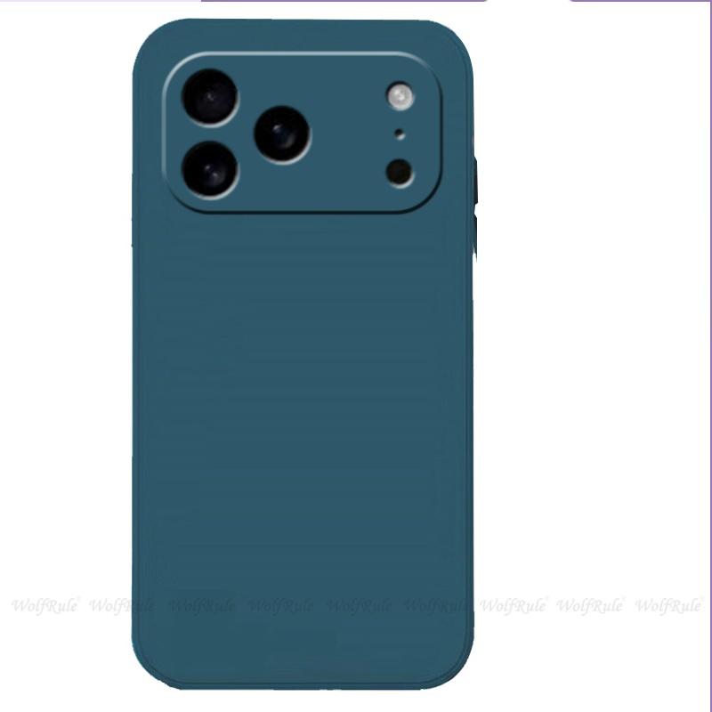 

For iPhone 17 Pro Max Case Cover For Apple iPhone 17 Air Capas New Liquid Silicone Bumper TPU Soft Cover For iPhone 17 Fundas iPhone Air синий