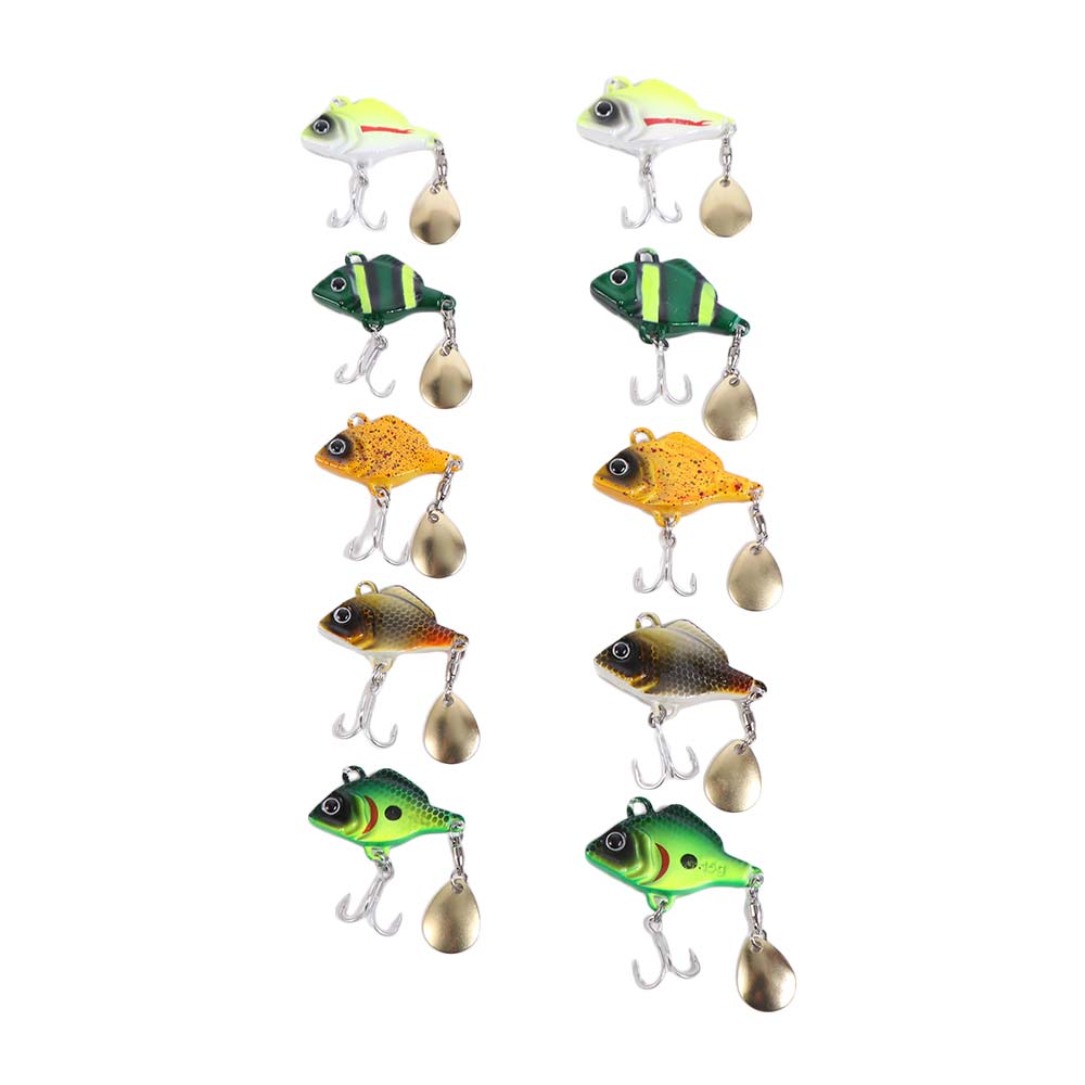 5pcs Rotating Glitter Fishing Lures Kit Vibration Bait Fishing Lures Hooks Beach Boat Fishing
