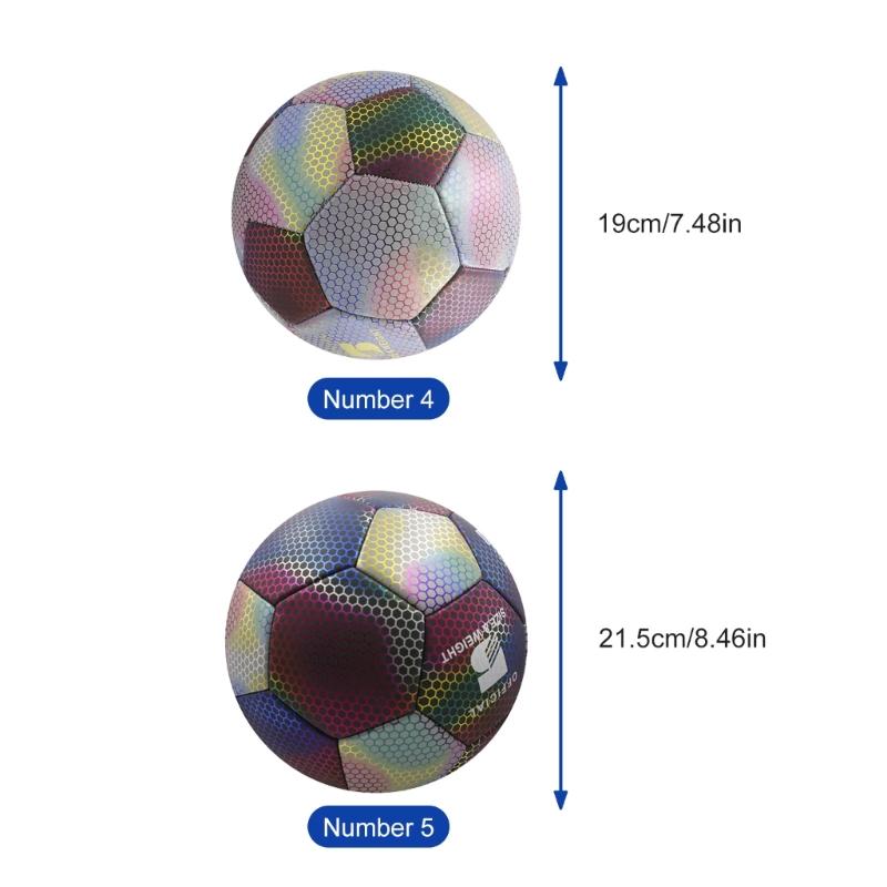 Outdoor Sports Reflective Football Indoor and Outdoor Training Balls Luminously Colorful Soccer Balls for Adult Training