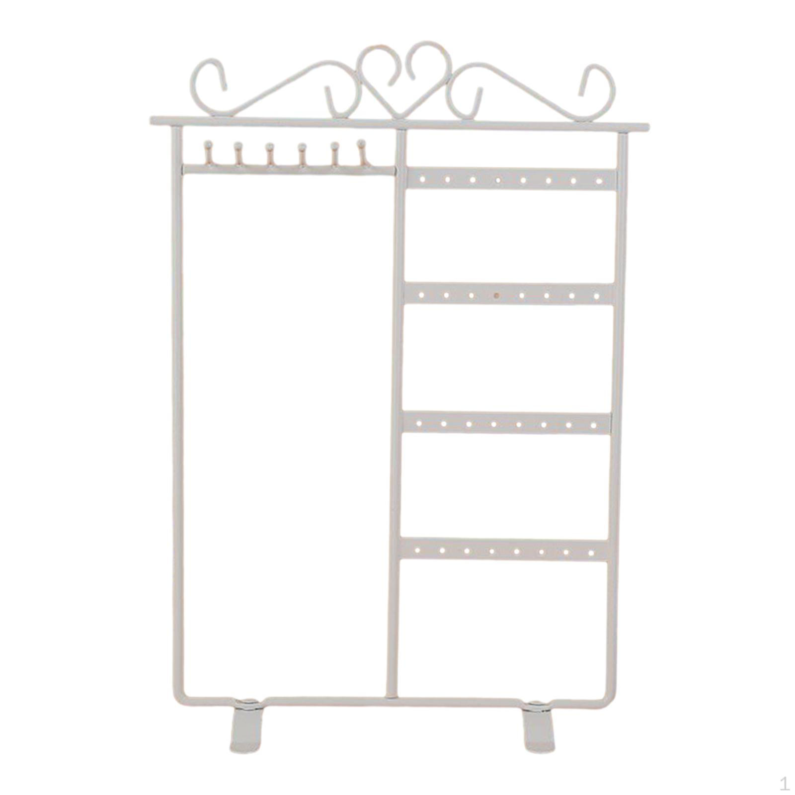 

Держатель для ювелирных изделий Органайзер Стеллаж для выставки товаров 4 уровня Серьги Прямоугольная подставка белый