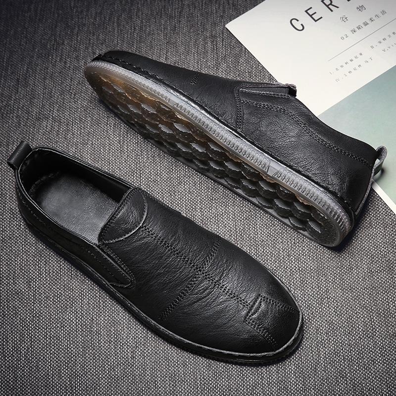 Casual leather shoes business soft sole British style beef tendon sole tide shoes autumn lazy shoes Doudou shoes