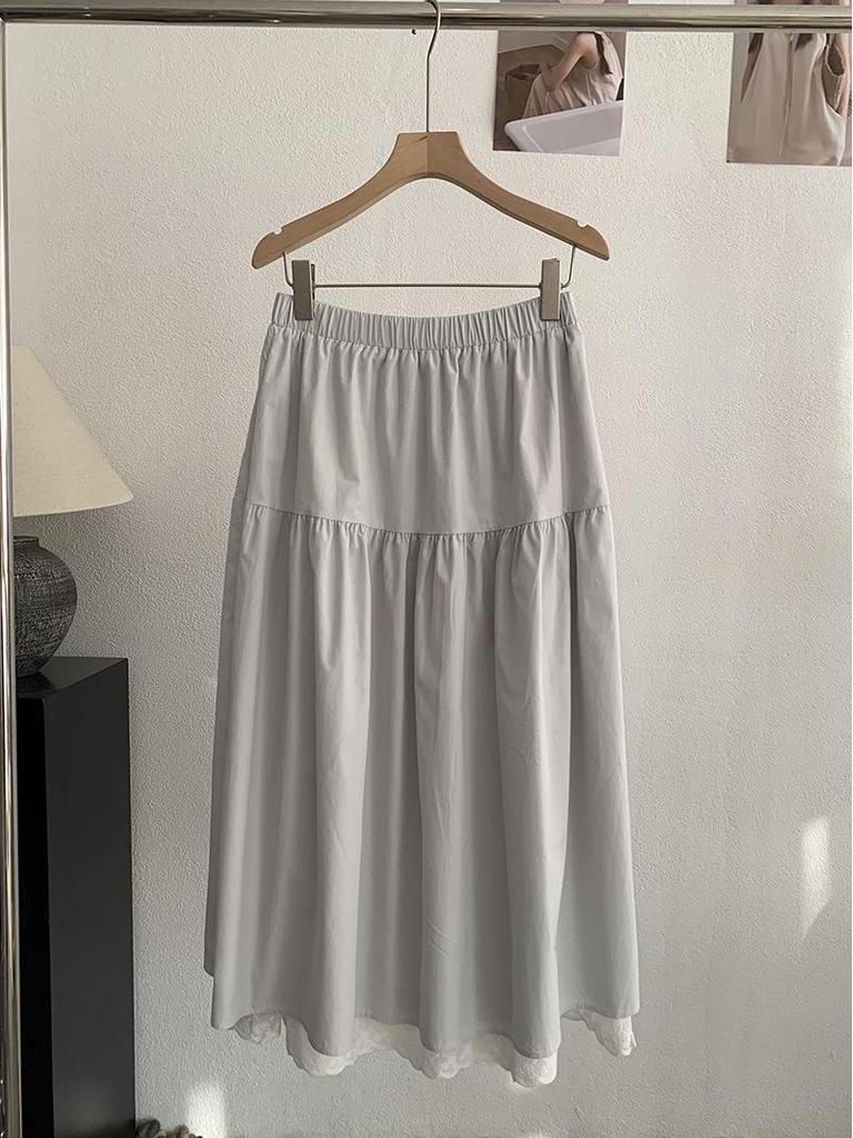 Oumalai Sweet Gentle High Waist A-line Umbrella Skirt for Women