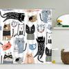 Funny Animal Print Shower Curtain Cute Cartoon Animal Bath Curtain For Bathroom Bathtub Bathing Cover Shower Curtains Home Decor