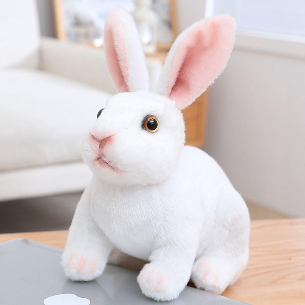Soft Skin-friendly Simulation Animal Doll Long Ears Realistic Rabbit Plush  Birthday Gift