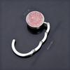 Round Rhinestone Folding Handbag Hook - Elegant Metal Purse Hanger