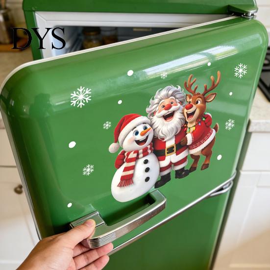 Environmentally Friendly PVC Decals Christmas Window Clings, Peel And Stick Winter Santa Snowman Reindeer Indoor Seasonal Art Decals, Xmas Sticker for