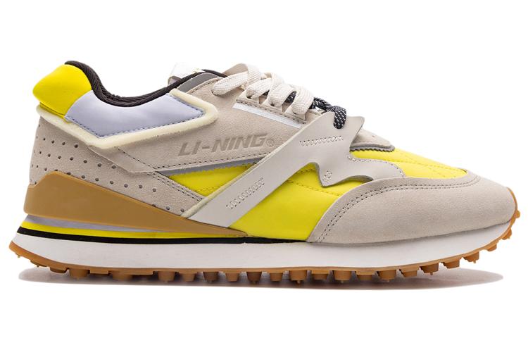 Li Ning Cushioning Slip Resistant Abrasion Resistant Lightweight Low top Running Shoes Women's Dark Yellow AGCP382-3