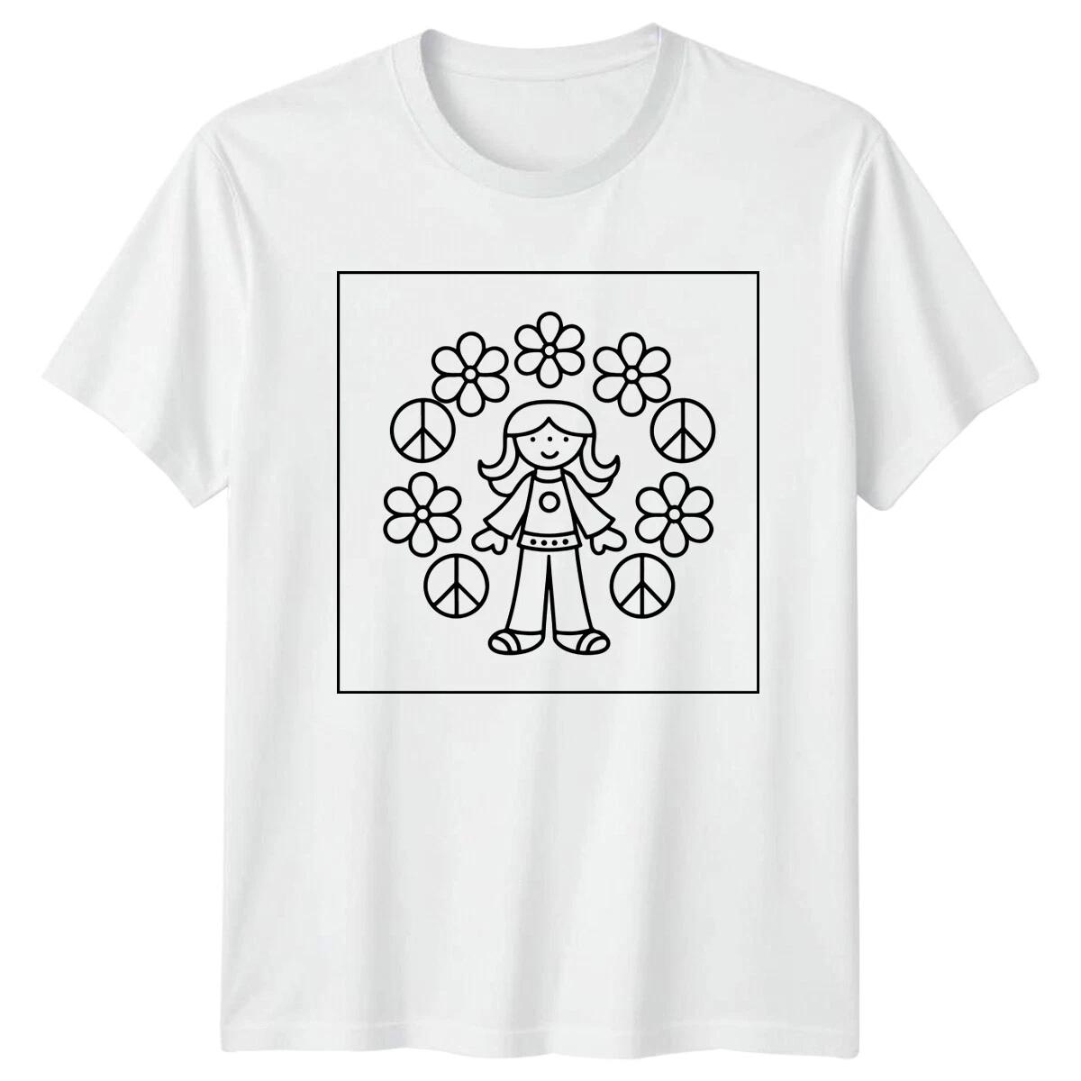 Peace Sign Daisy Girl Hippie Culture Lifestyle Mens Womens Graphic Tee M