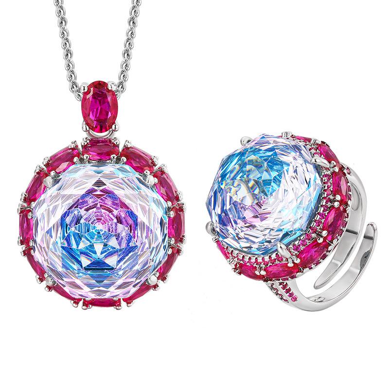 Schmuck Kupferboden Vergoldet Rosenschliff Trocken Farbverlauf Farbwechsel Leichter Luxus Anzug Heldinnenstein 18-16